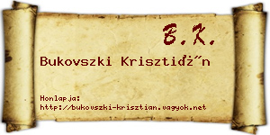 Bukovszki Krisztián névjegykártya